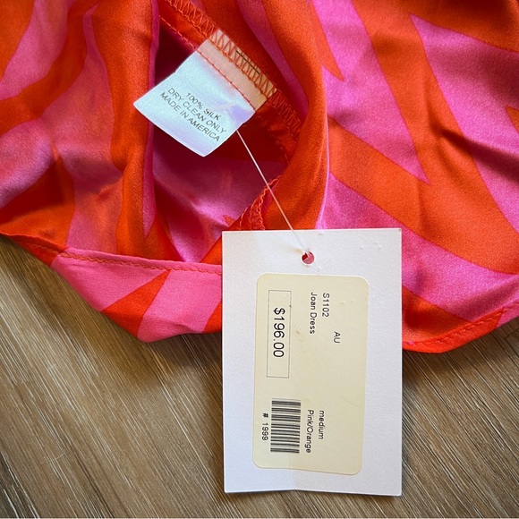 Amanda Uprichard Silk strapless Pink Orange Mini Dress M NWT - Picture 9 of 9